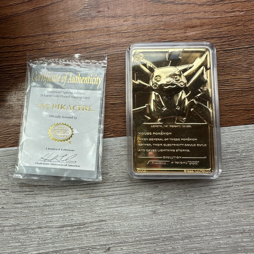 23 KT Gold Plated Pokémon Card- Pikachu - Picture 4 of 4